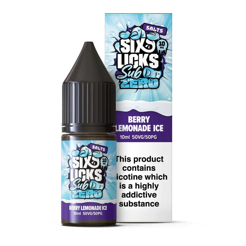 Six Licks Sub Zero 10ml Nic Salts - Image 2