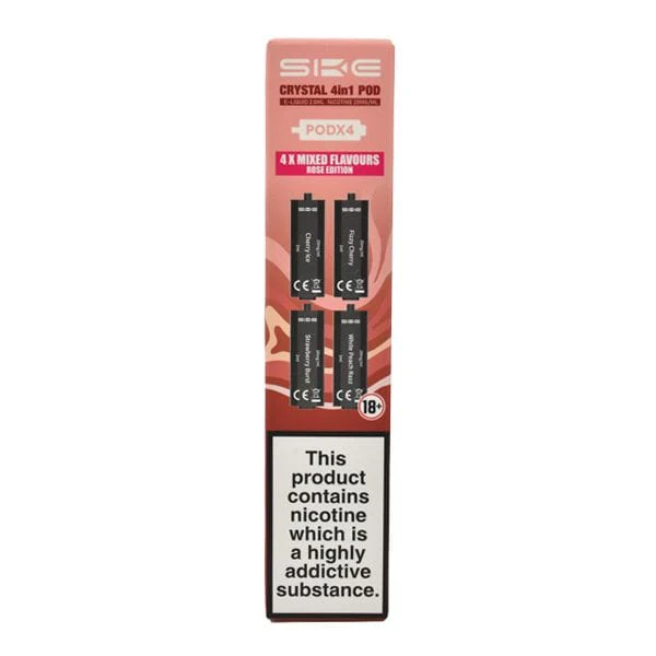 SKE Crystal 4 in 1 2400 Disposable Pre-Filled Replacement Pods (4 Pack) - Image 3