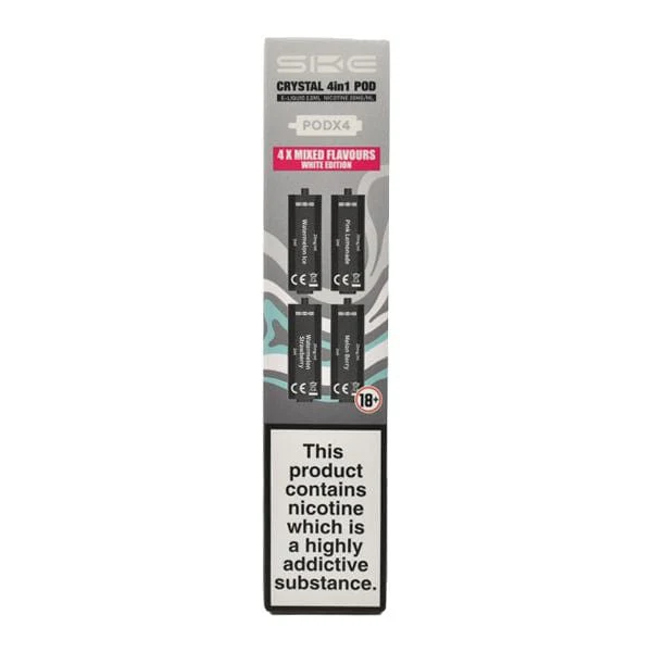 SKE Crystal 4 in 1 2400 Disposable Pre-Filled Replacement Pods (4 Pack) - Image 5